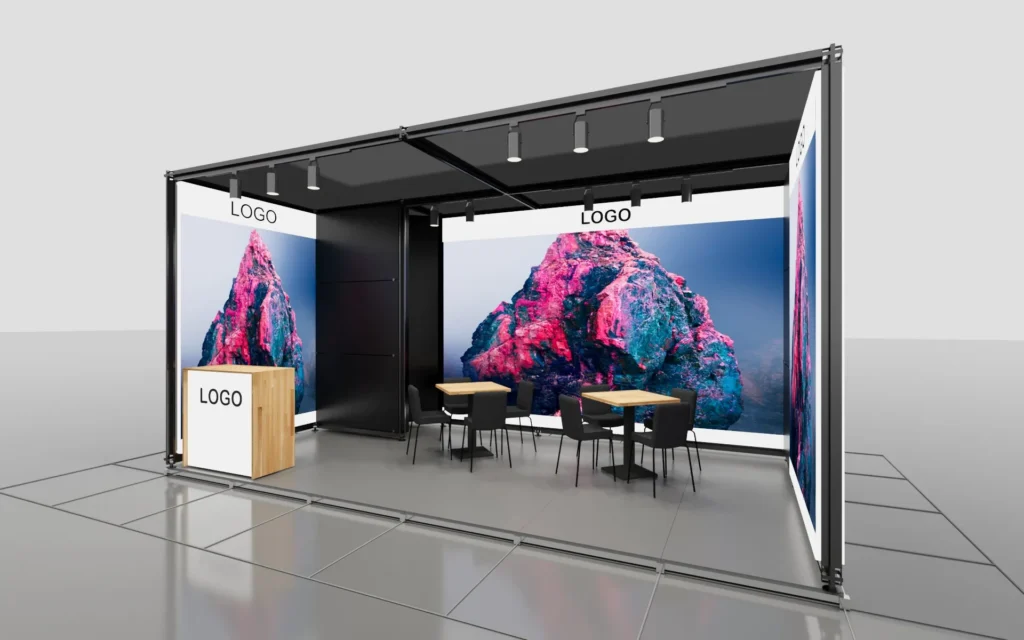 3x6 18m2 stand width one side open